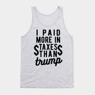 I Paid More Taxes Than Trump president 2020 Tank Top